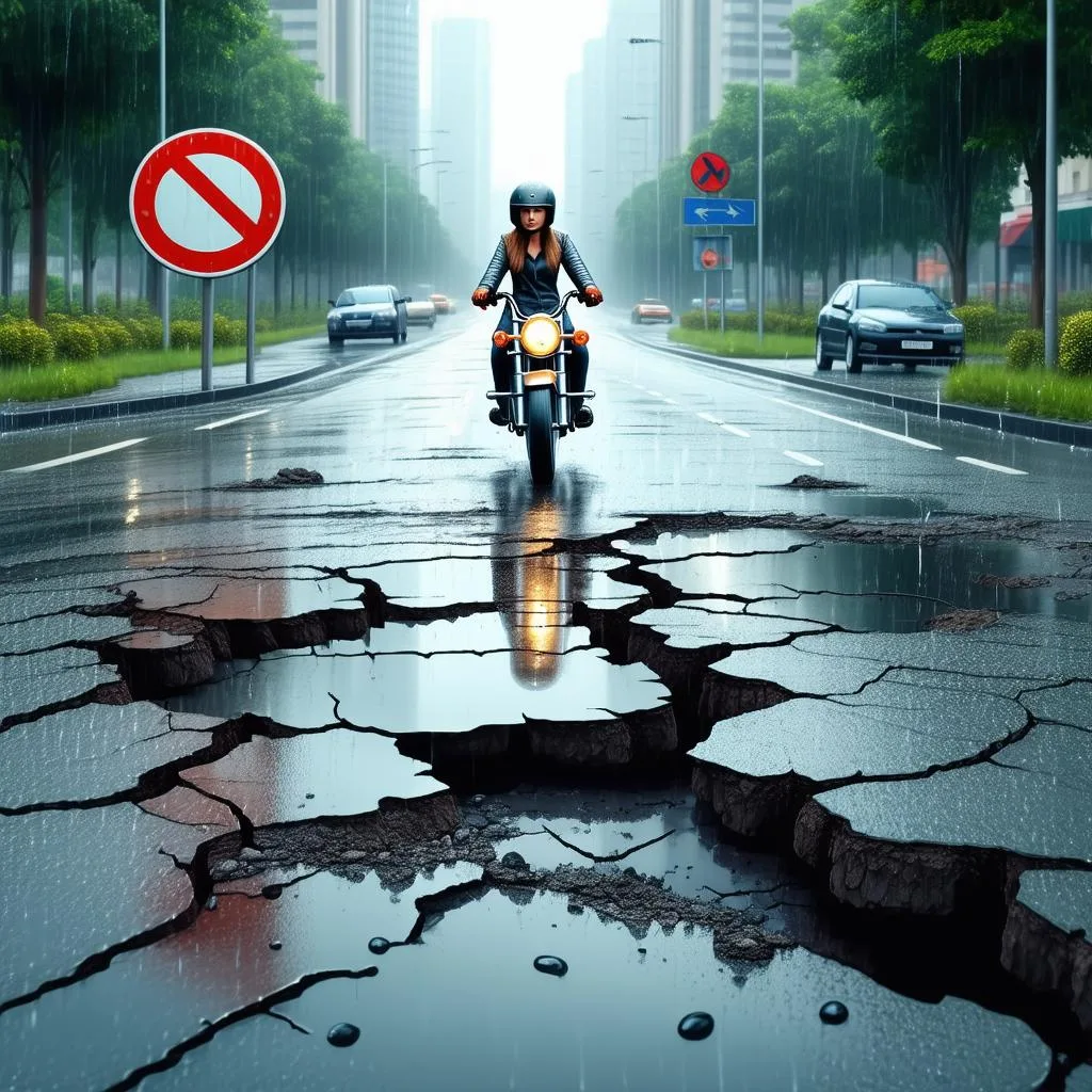 condicoes-da-via-buracos-sinalizacao-deficiente-e-pista-escorregadia Causas de acidentes de motocicleta