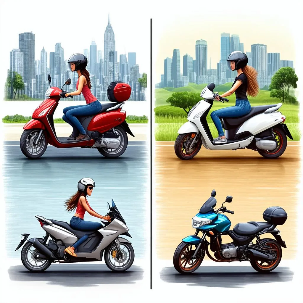 uso-ideal-cidade-estrada-ou-lazer Ciclomotor vs. Scooter vs. Motocicleta: Compreendendo as diferenças