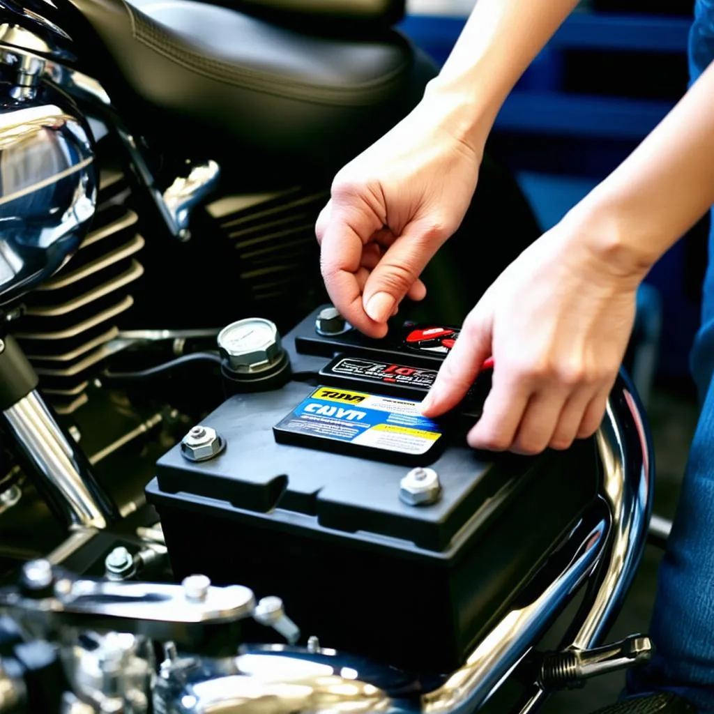 verificando-o-nivel-de-carga-da-bateria Como Fazer manutenção de Bateria de Moto