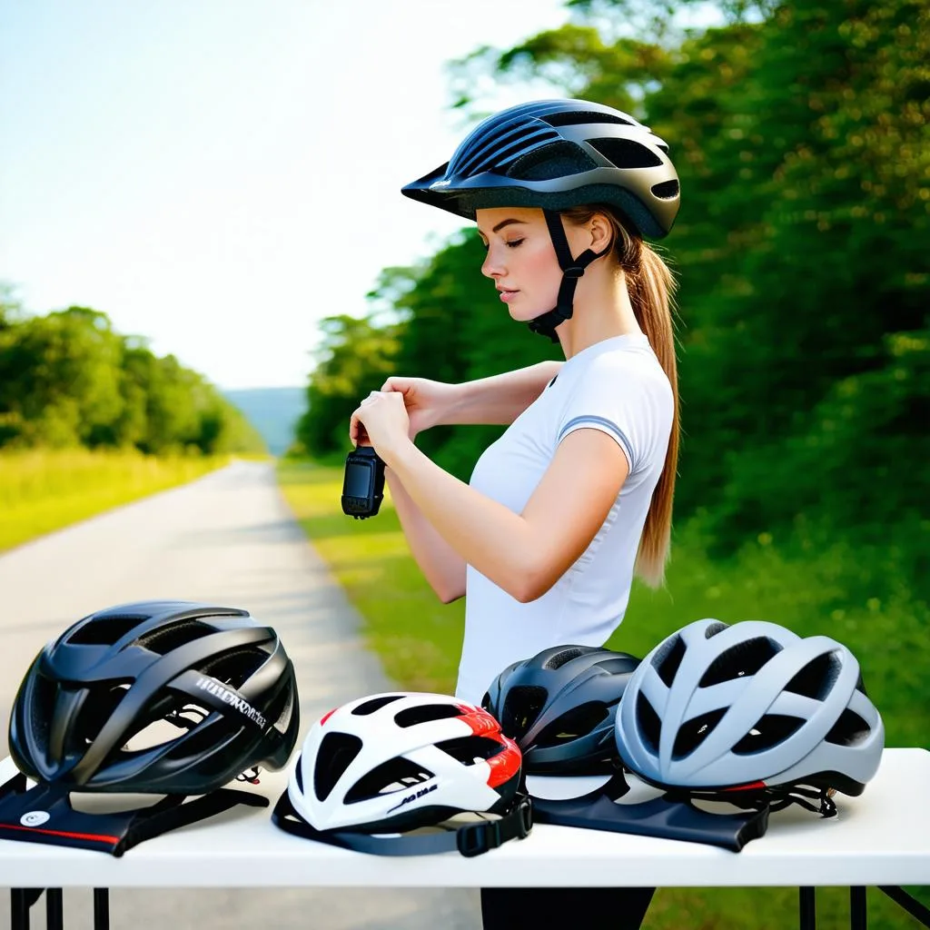 verificando-o-posicionamento-correto-do-capacete Capacete de Ciclismo: 5 Dicas para o Ajuste Perfeito e Seguro